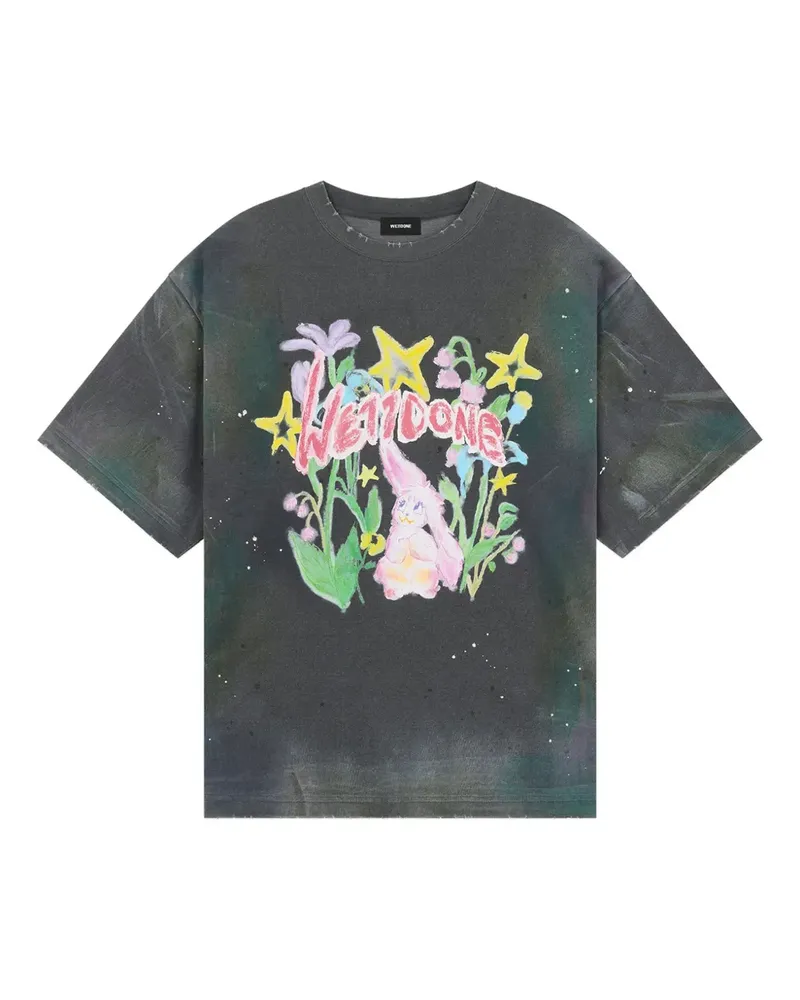 WE 11 DONE T-Shirt mit Logo-Print - Grau Grau