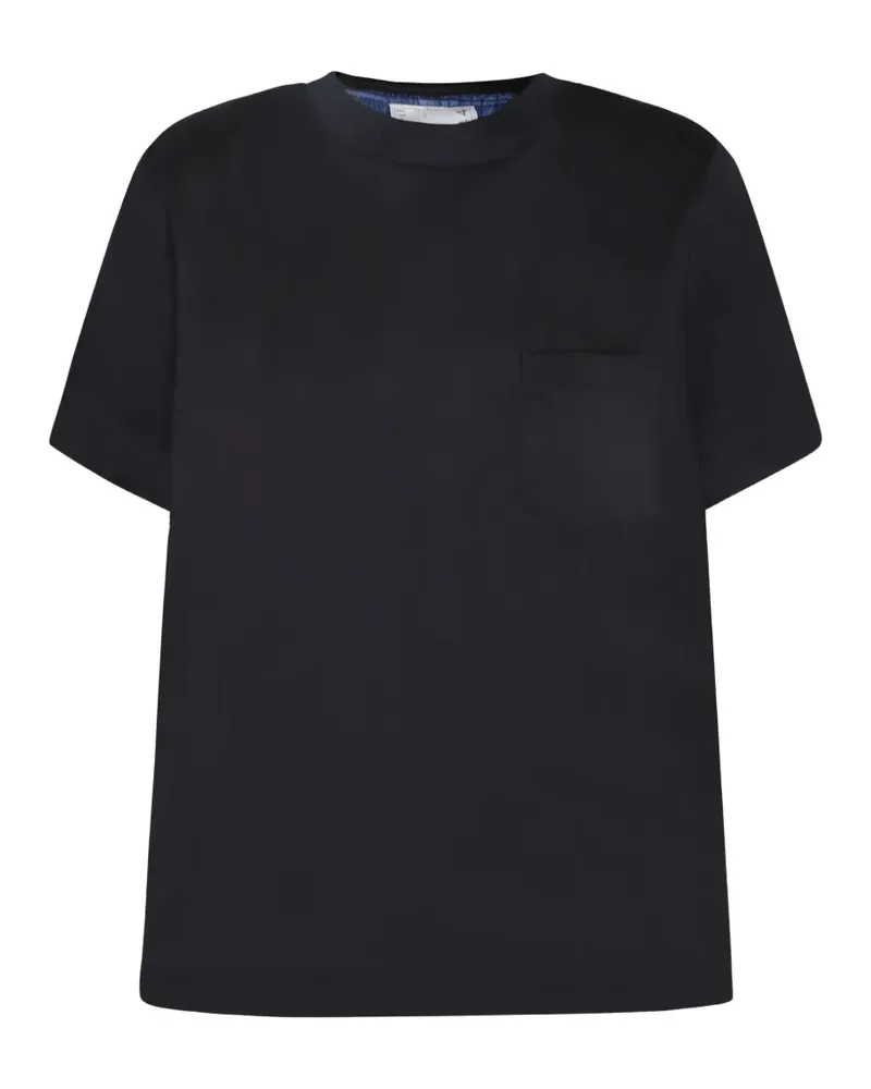 Sacai pleated-back T-shirt - Schwarz Schwarz