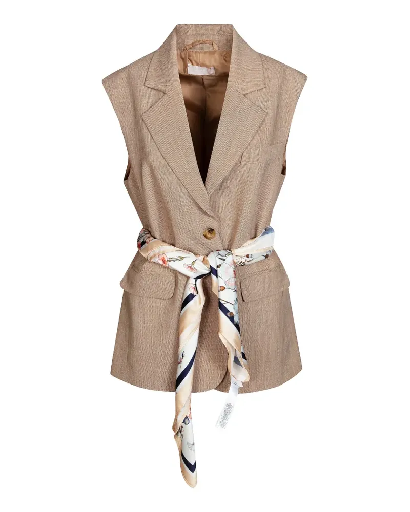 Liu Jo scarf sleeveless waistcoat - Nude Nude