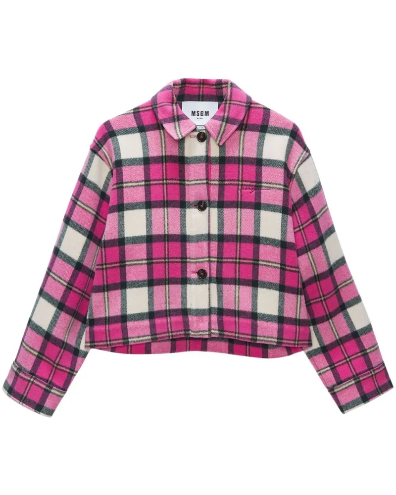 MSGM Cropped-Jacke mit Schachbrettmuster - Rosa Rosa