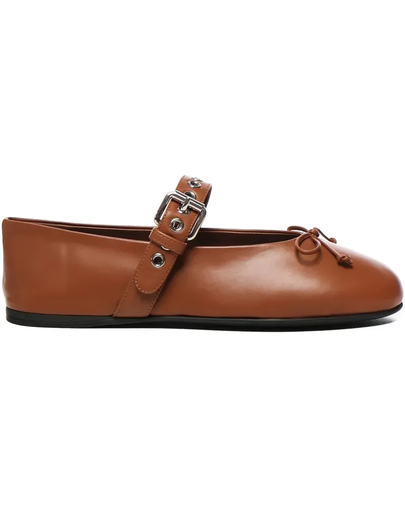 Miu Miu Ballerinas mit Schleife - Braun Braun