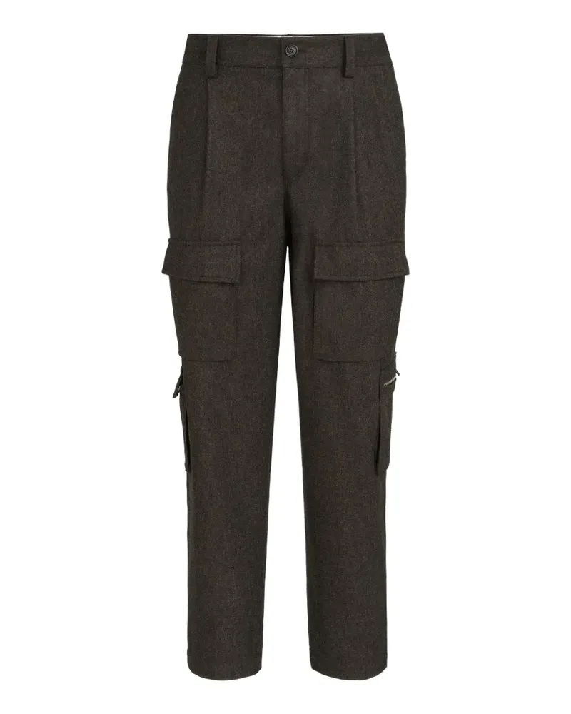 Brunello Cucinelli Flanellhose aus Schurwolle mit Cargotaschen - Braun Braun