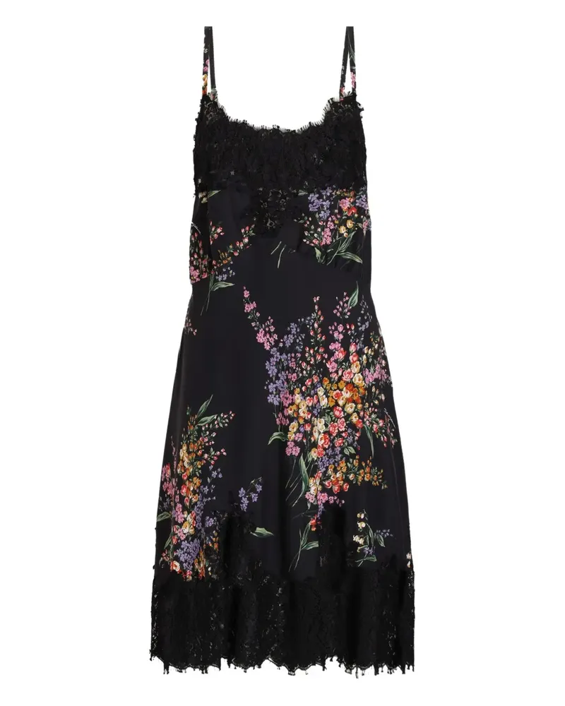 Dolce & Gabbana Minikleid aus Blumenspitze - Schwarz Schwarz
