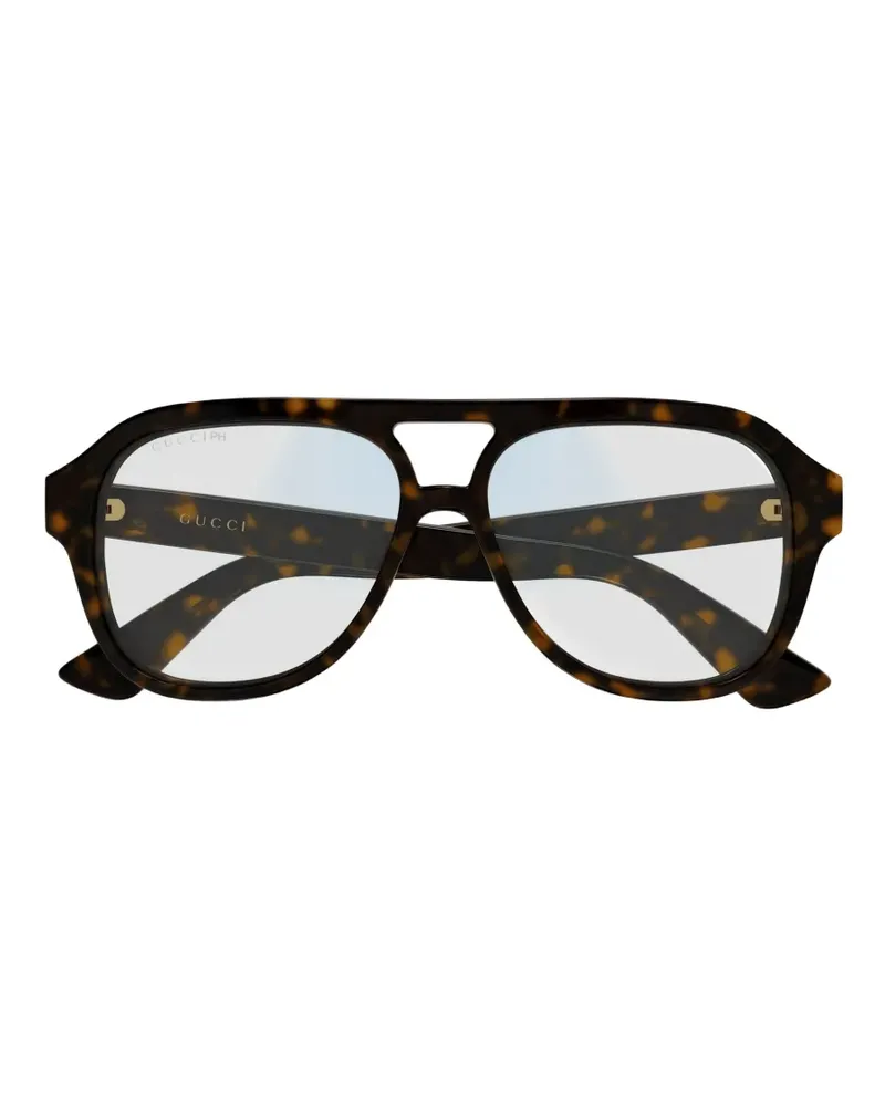Gucci Pilotenbrille in Schildpattoptik - Braun Braun