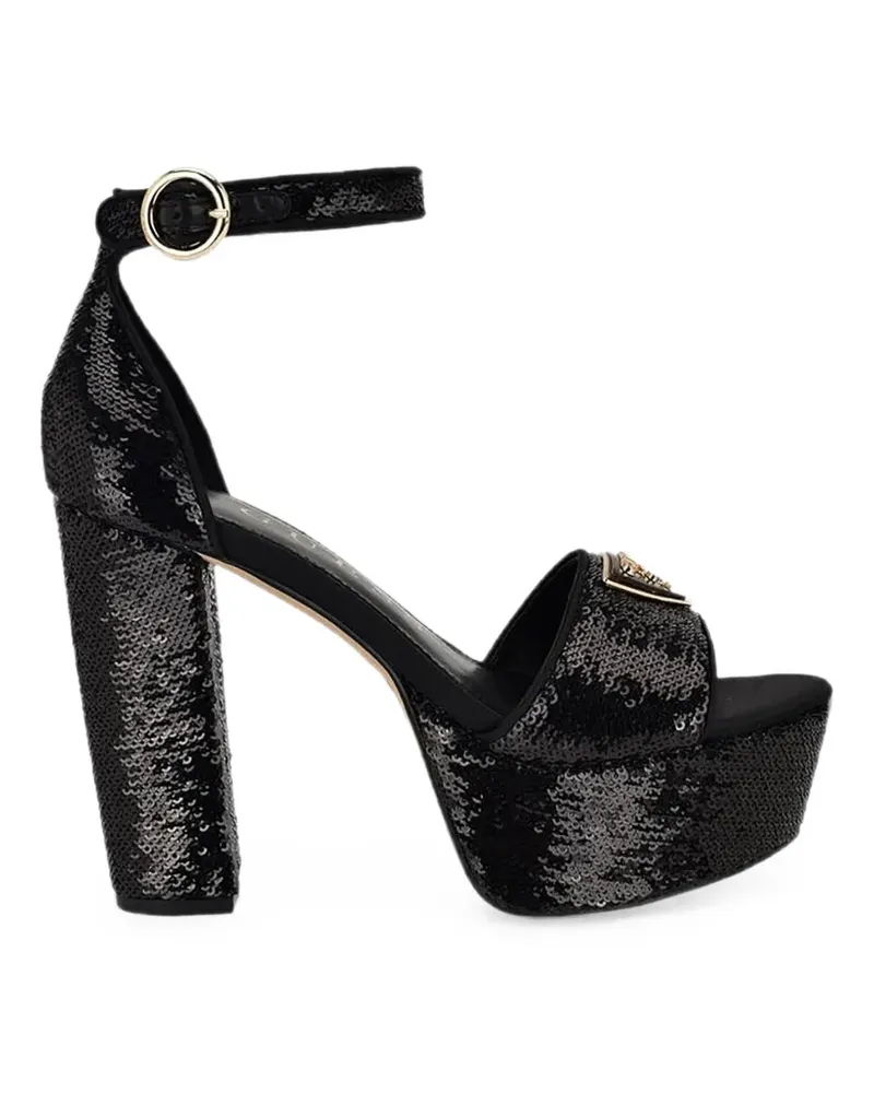 Guess Setong 6 Plateau-Sandalen mit Pailletten - Schwarz Schwarz
