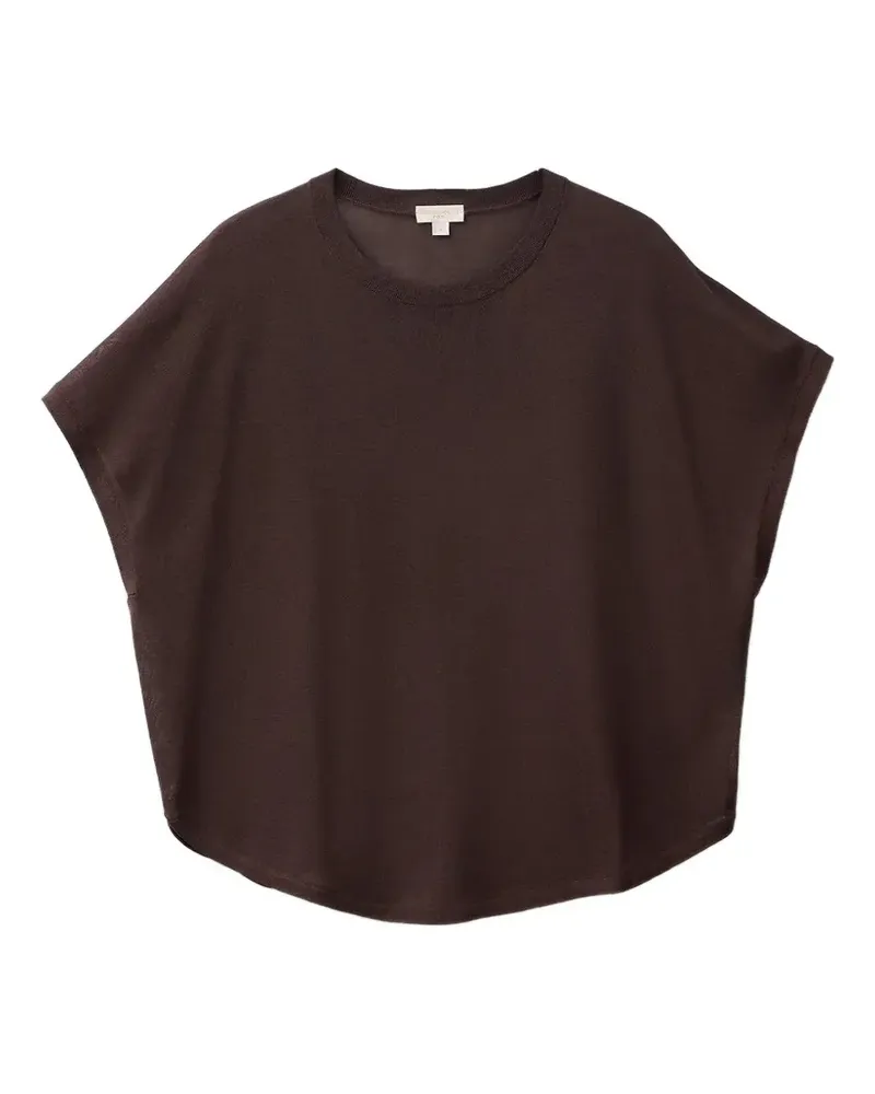 Benetton round-neck cap-sleeved T-shirt - Braun Braun