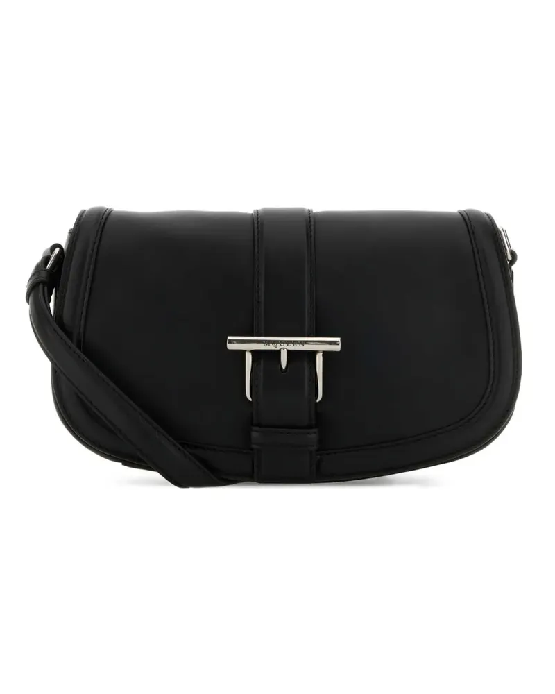 Alexander McQueen Strukturierte T-Bar Schultertasche - Schwarz Schwarz