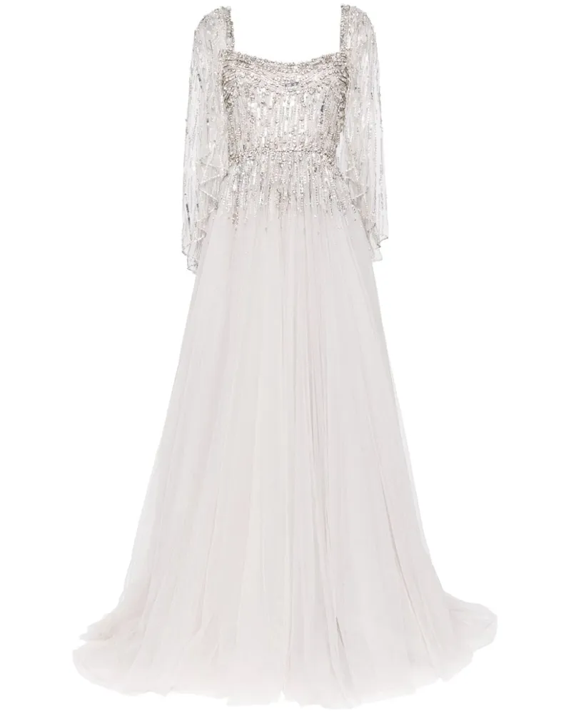 Jenny Packham Bunny Blooms Abendkleid mit Pailletten Grau