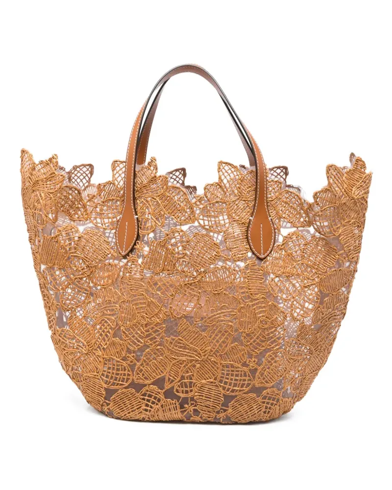 Ermanno Scervino floral-lace tote bag - Nude Nude