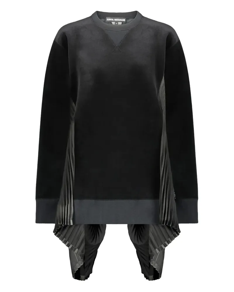 Junya Watanabe Sweatshirt aus Samt mit Falten - Schwarz Schwarz