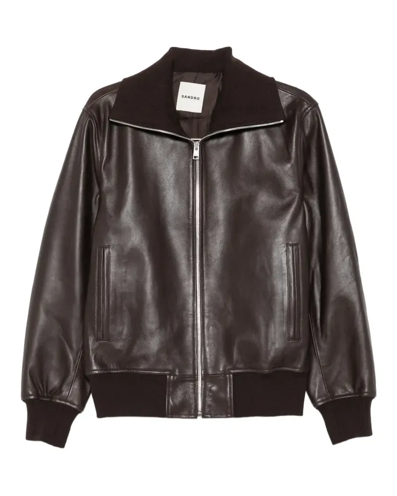 Sandro Jacke mit geripptem Saum - Braun Braun