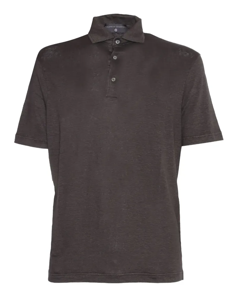 Filippo de Laurentiis Poloshirt aus Leinen - Braun Braun