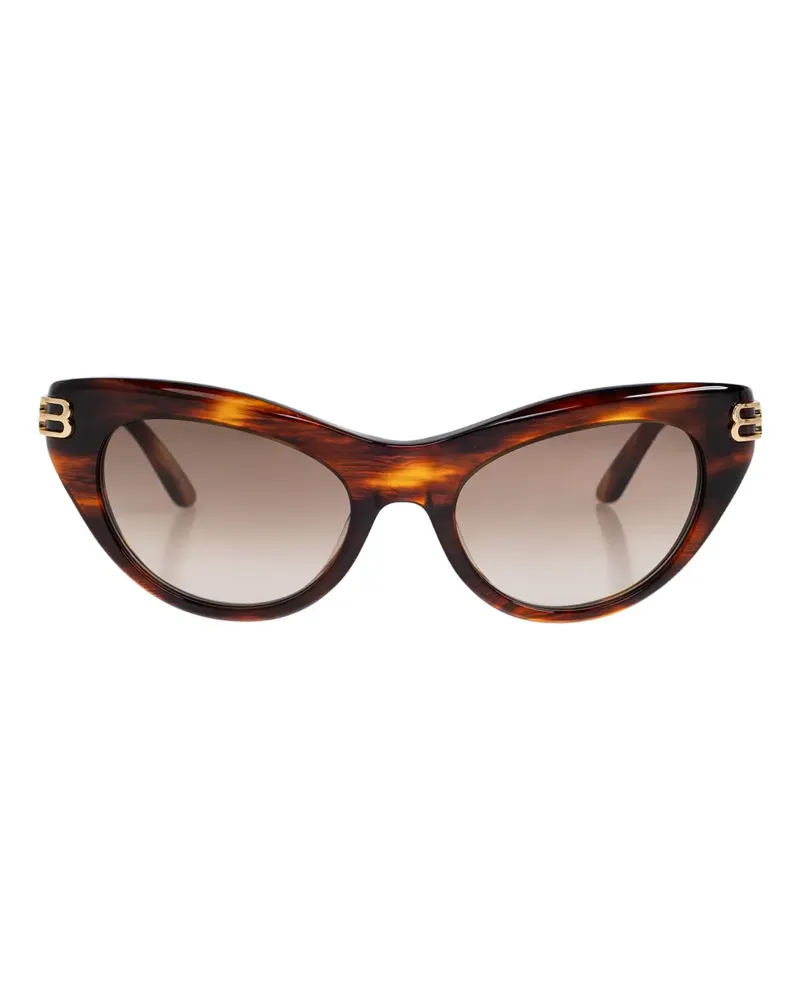 Balenciaga tortoiseshell-pattern logo-detail sunglasses - Braun Braun