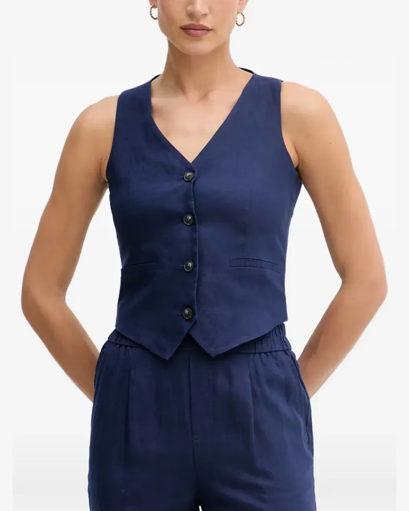 Benetton Geknöpfte Weste - Blau Blau