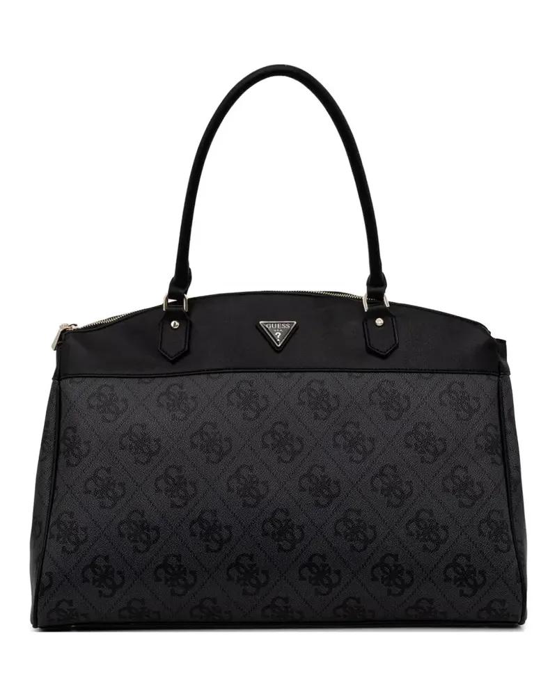 Guess maxi Berta monogram-print logo-plaque tote bag - Schwarz Schwarz