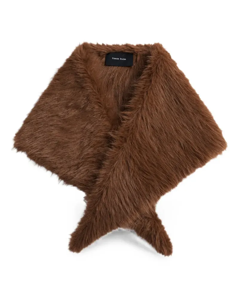 Simone Rocha Verziertes Halstuch aus Faux Fur - Braun Braun