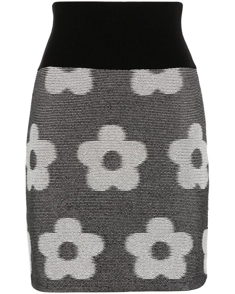 Kenzo Jacquard-Rock mit Blumenmuster - Schwarz Schwarz