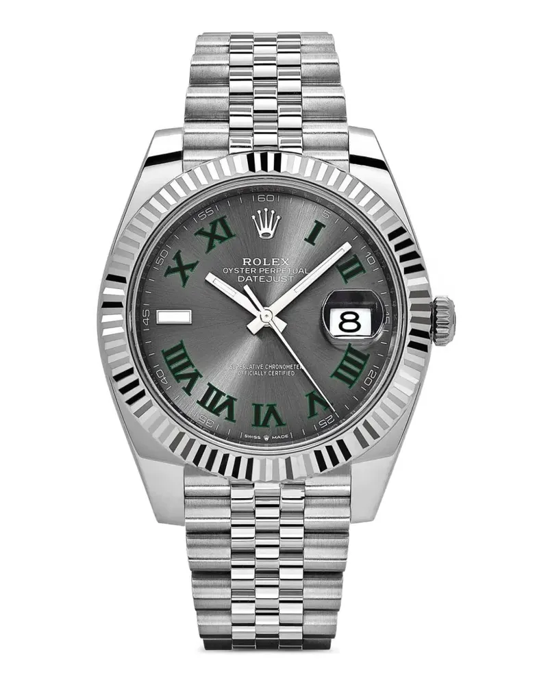 Rolex 2025 ungetragene Datejust Wimbledon Armbanduhr 41mm - Grau Grau