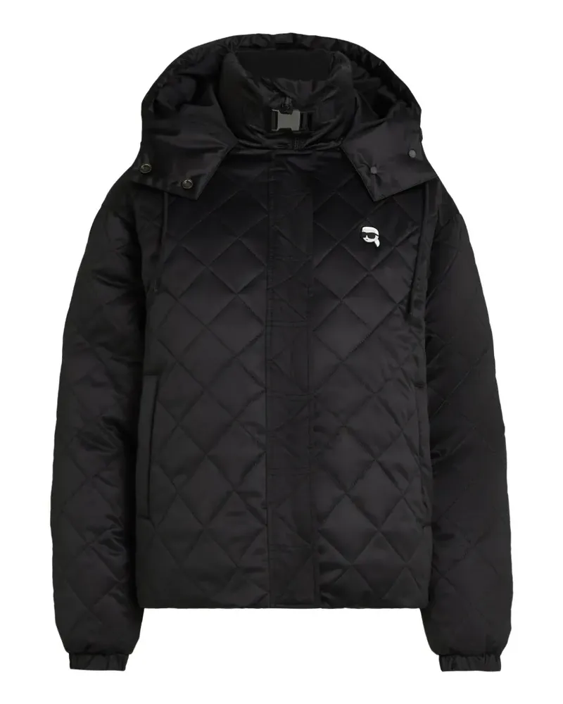 Karl Lagerfeld Gesteppte Ikon Jacke - Schwarz Schwarz
