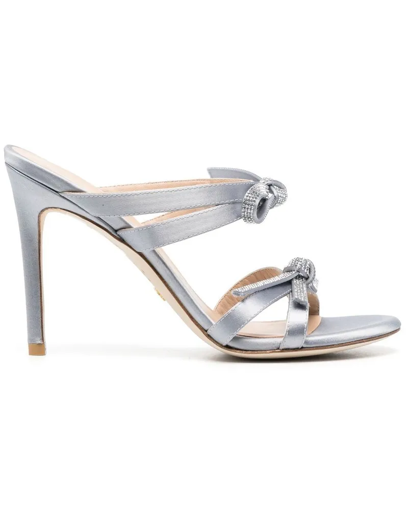Stuart Weitzman Pantoletten mit Schleifen 100mm - Grau Grau
