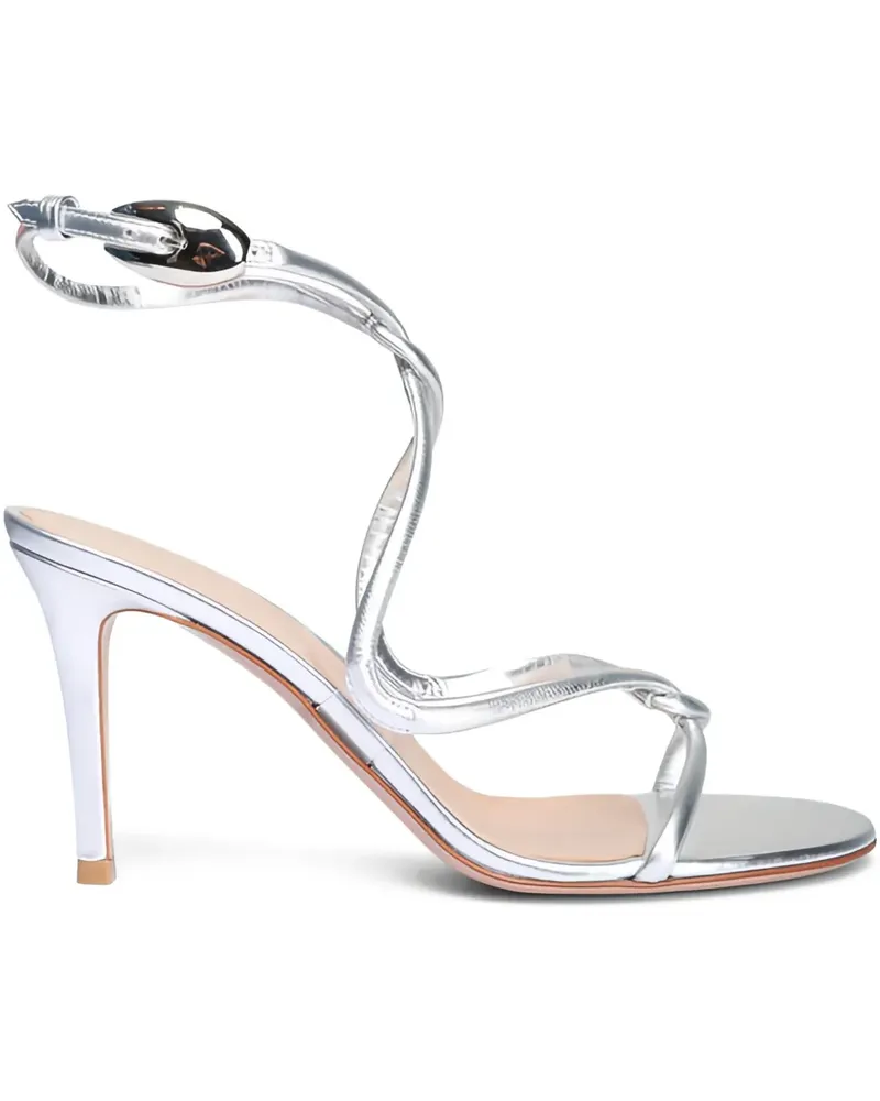 Gianvito Rossi Jungle Mamba Sandalen mit verdrehten Riemen - Silber Silber