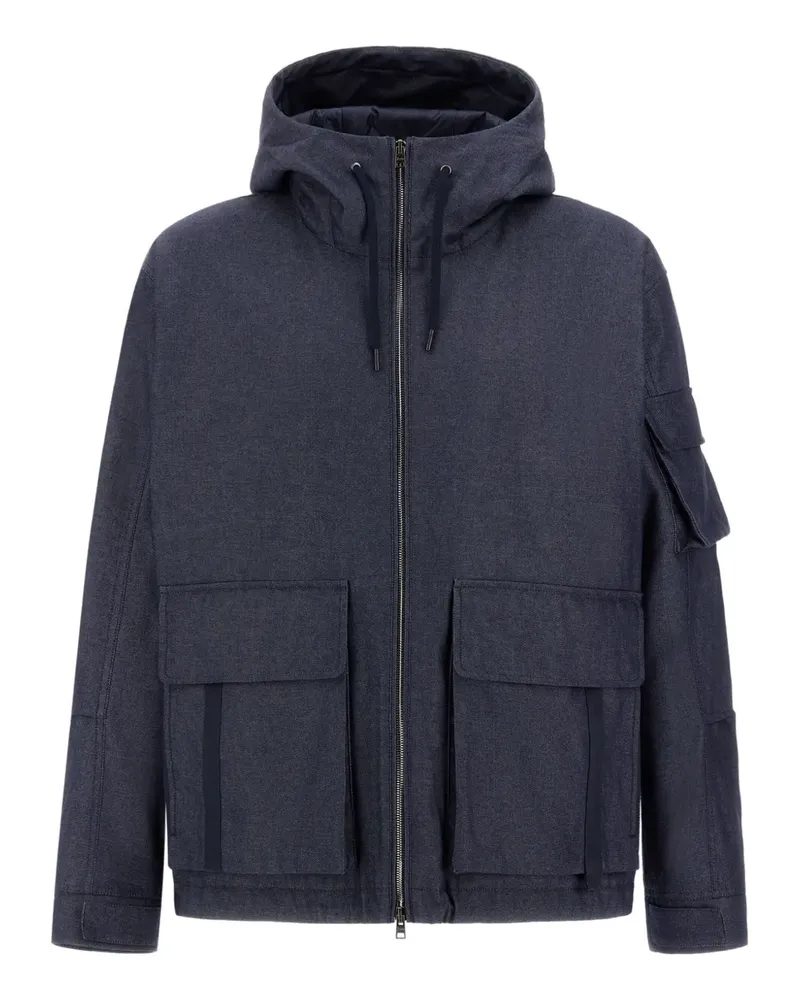 Herno Hoodie mit Klappentasche - Blau Blau