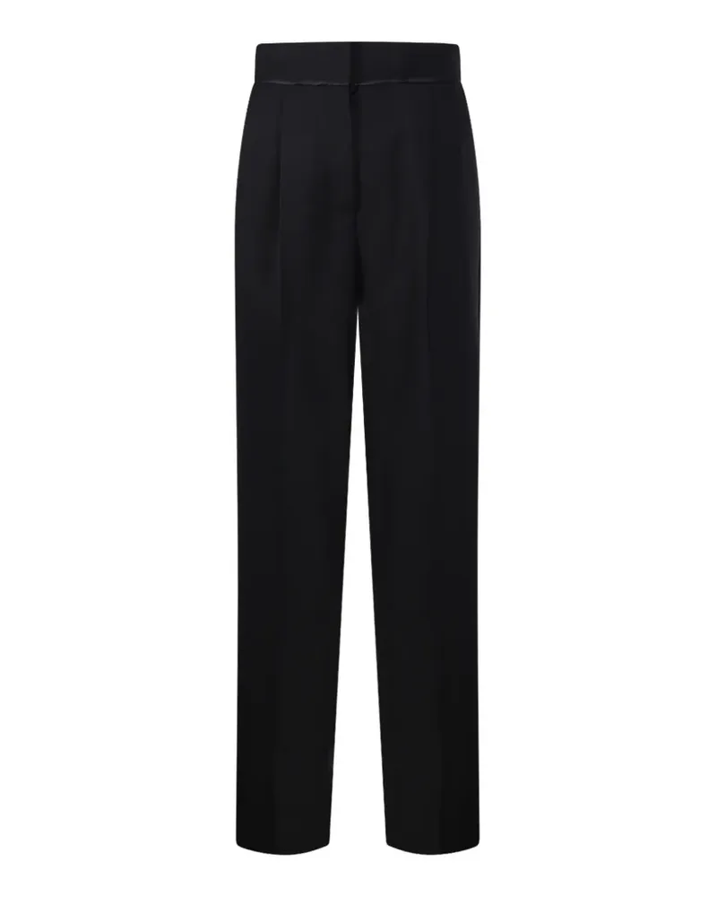 forte_forte Straight-Leg-Hose mit Falten - Schwarz Schwarz