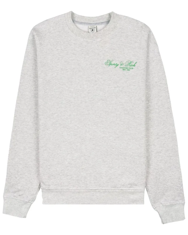 SPORTY & RICH Sweatshirt mit Logo-Print Grau