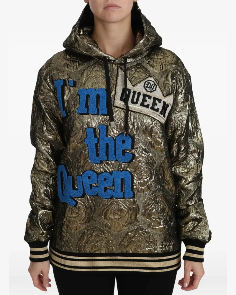 Dolce & Gabbana Hoodie mit Rosenbrokat-Stickerei - Gold Gold