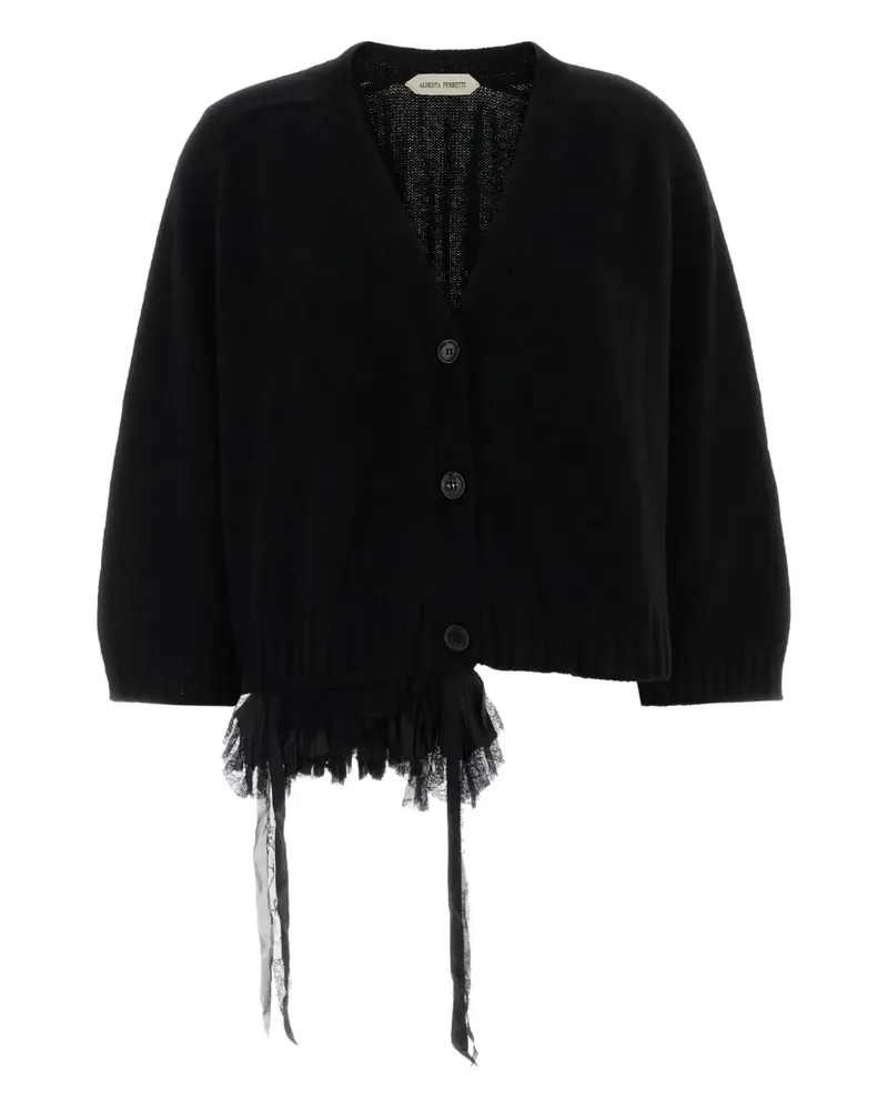 Alberta Ferretti Cardigan mit Rüschen - Schwarz Schwarz