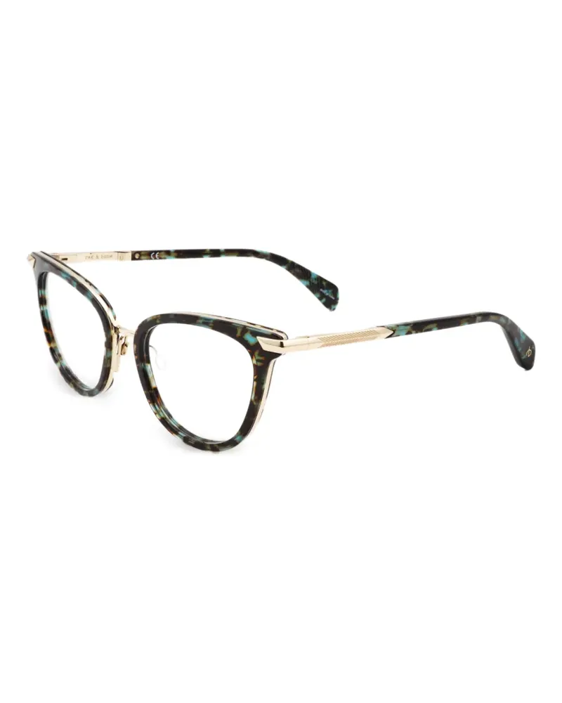 Rag & Bone Cat-Eye-Brille in Schildpattoptik - Grün Grün