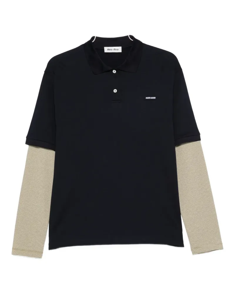 Miu Miu Poloshirt im Layering-Look - Blau Blau