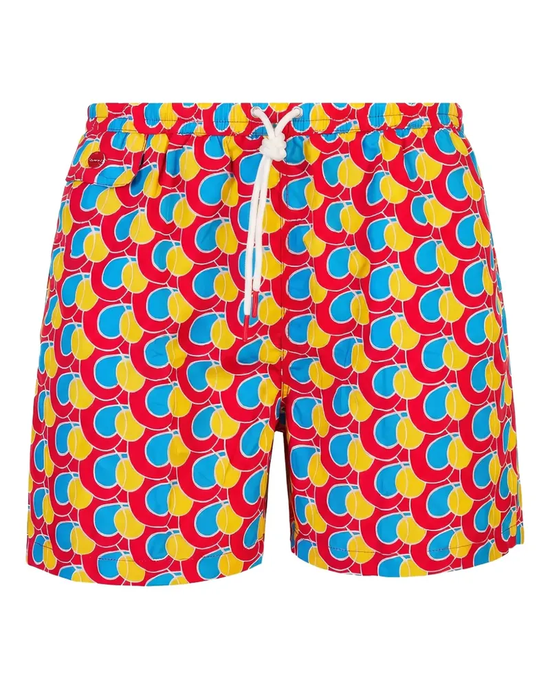Kiton geometric-print swim shorts - Rot Rot