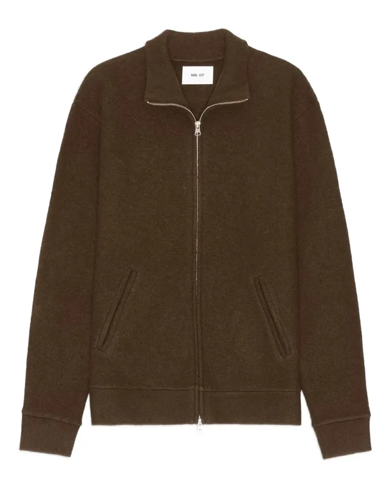 NN 07 Boiled Sweatshirt mit Reißverschluss - Braun Braun