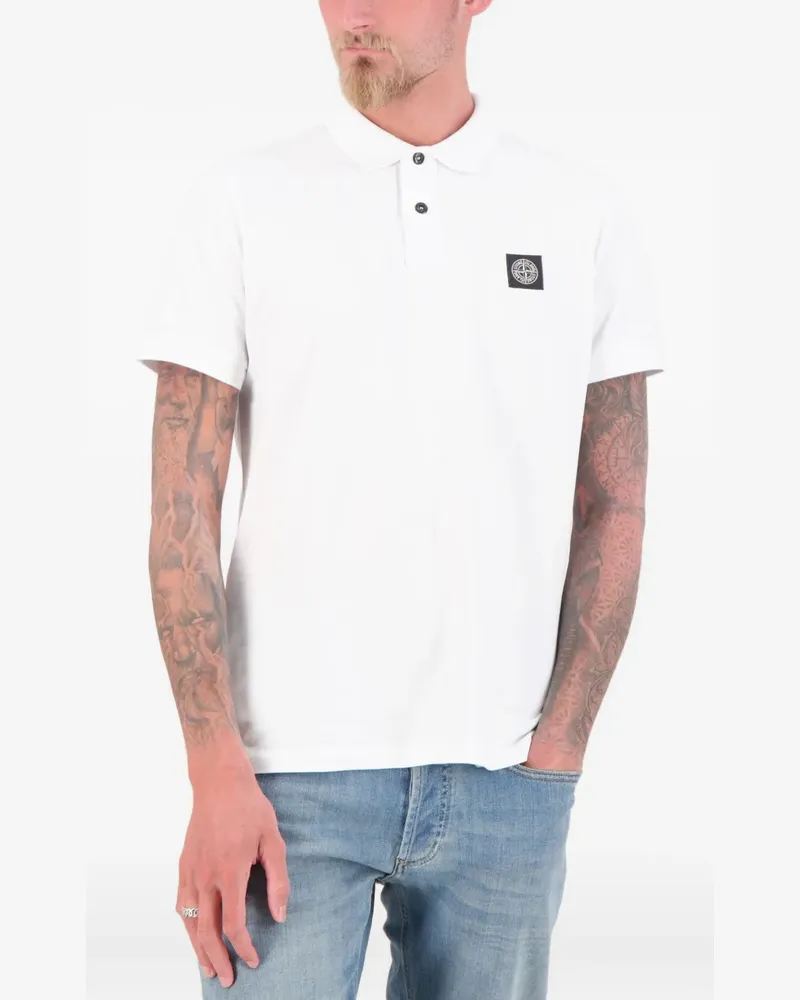 Stone Island pique short-sleeve polo shirt - Weiß Weiß