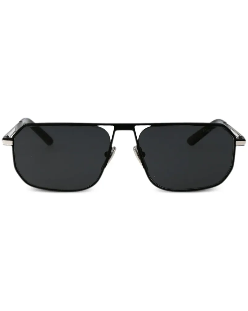 Prada OPRA53S Sonnenbrille mit eckigem Gestell - Schwarz Schwarz