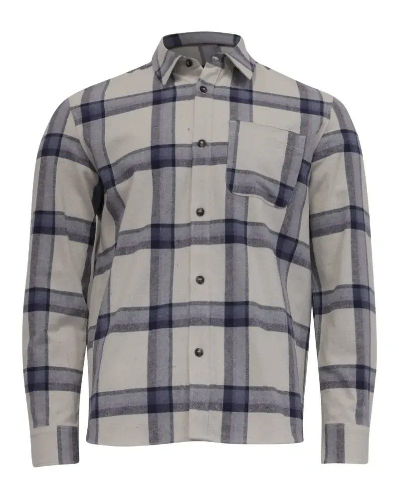 A.P.C. multicoloured check-print long sleeve shirt - Nude Nude