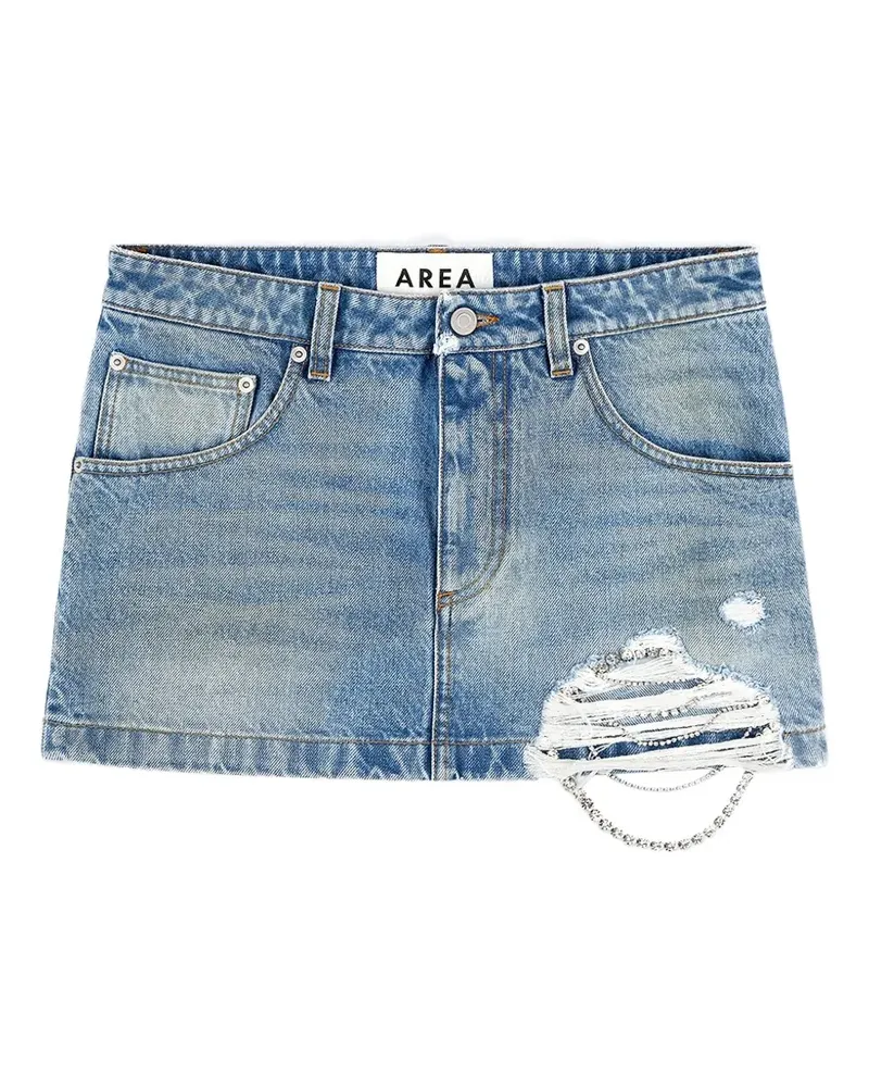 Area Jeans-Minirock mit Kettendetail - Blau Blau