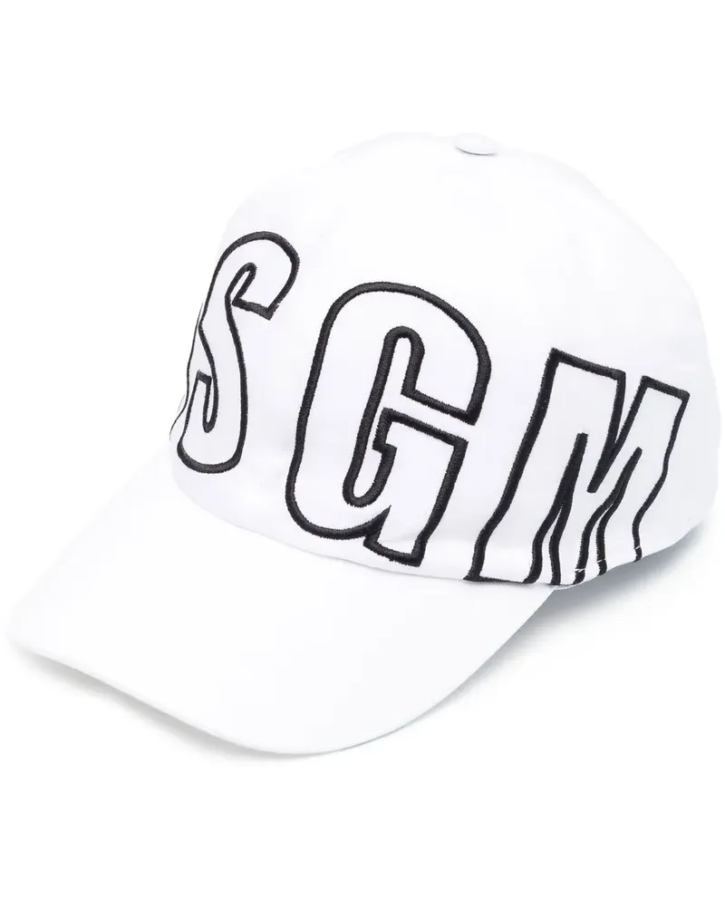 MSGM Baseballkappe mit Logo-Stickerei - Weiß Weiß