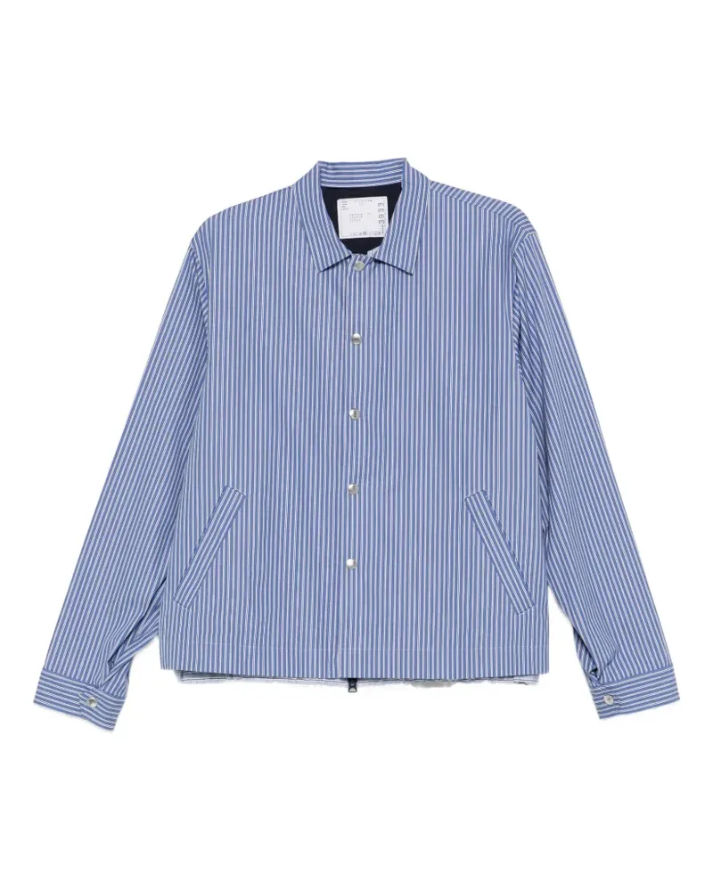 Sacai striped overshirt - Blau Blau