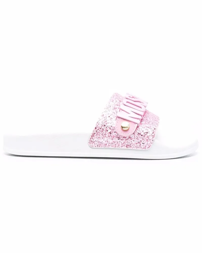 Moschino Pantoletten mit Logo-Prägung - Rosa Rosa