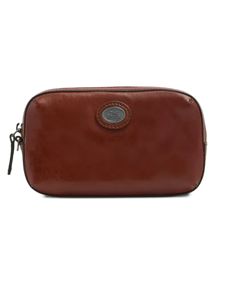 The Bridge Clutch mit Logo-Schild - Braun Braun