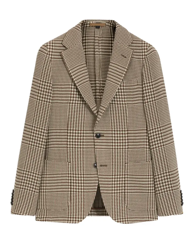 HUGO BOSS checked slim-fit blazer - Nude Nude