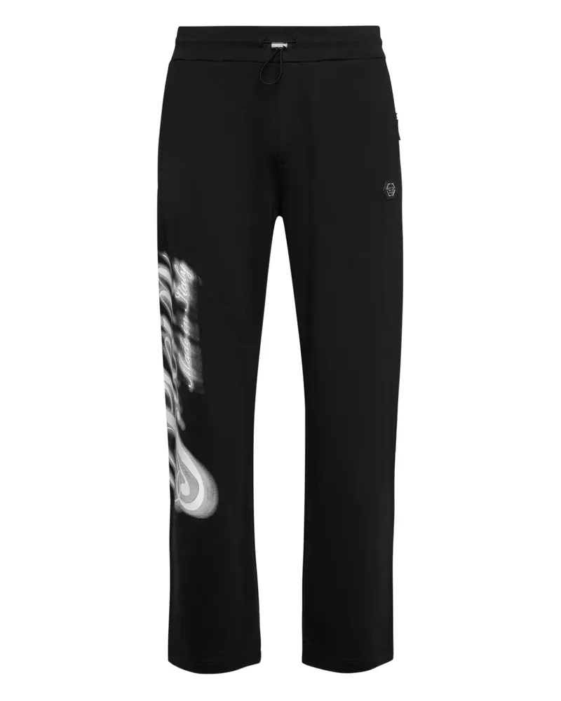 Philipp Plein Jogginghose mit Signature-Print - Schwarz Schwarz