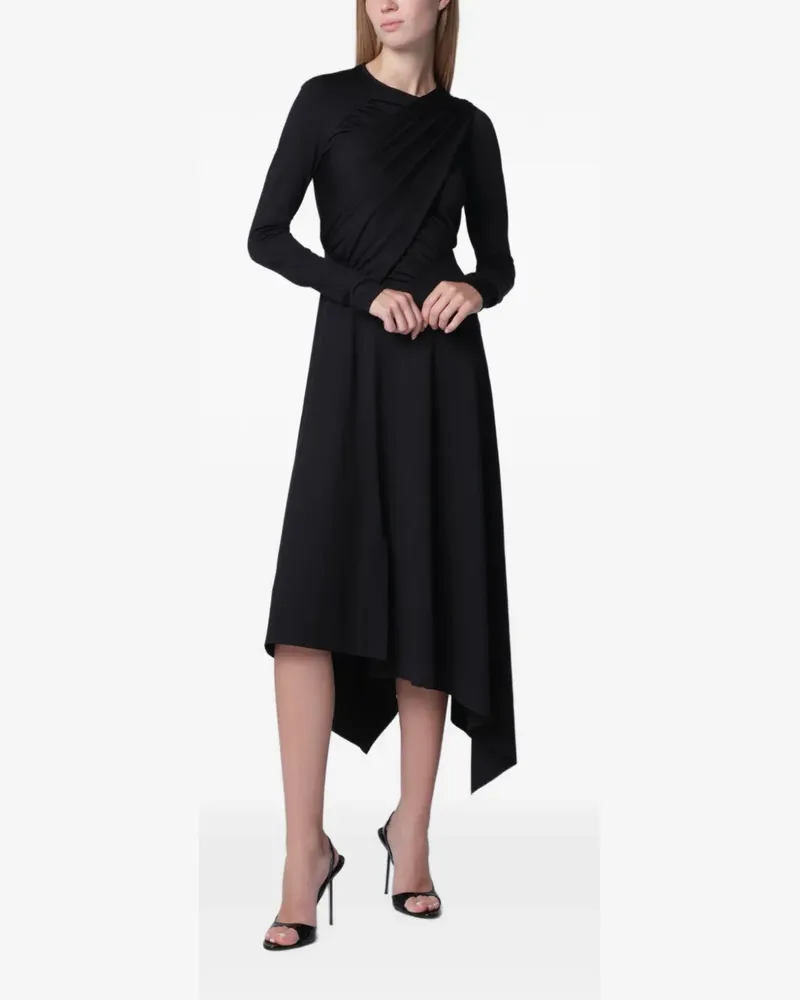 Victoria Beckham Asymmetrisches Kleid mit Raffung - Schwarz Schwarz