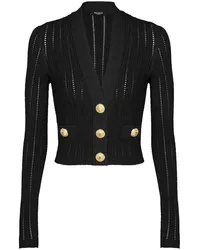 Balmain Cropped-Cardigan Schwarz