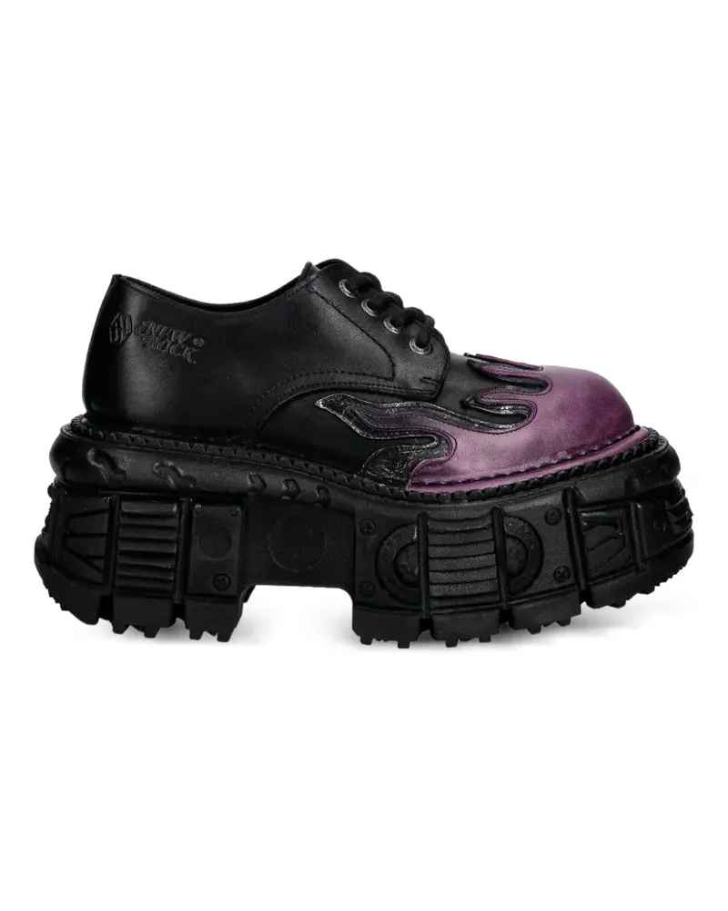 New Rock M-TANK1553-C16 lace-up platform boots - Schwarz Schwarz