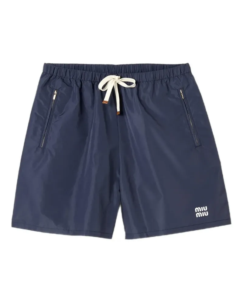 Miu Miu Bermudas aus technischem Stoff - Blau Blau