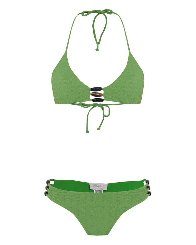 BRIGITTE beaded-strap textured bikini - Grün Grün