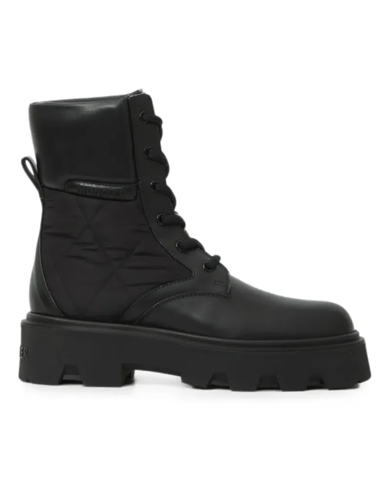 Moncler Gesteppte Aurea Schnürstiefel - Schwarz Schwarz